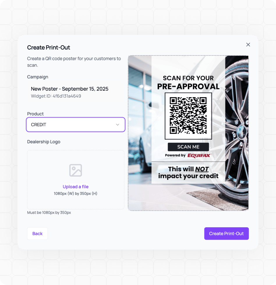 AVA® QR code posters for in-store qualification