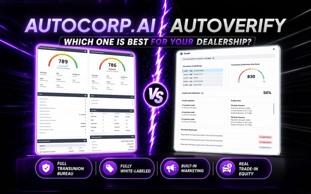 AVA® vs. AutoVerify: Consumer and Dealer-Initiated Soft-Pull Workflows for Canadian Dealerships